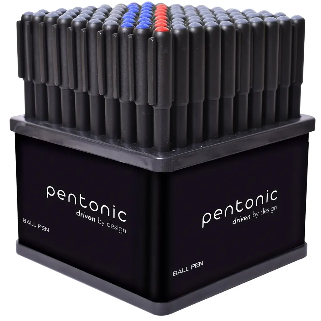 Ручка кулькова масляна Linc Pentonic 0.7 мм стенд 100 шт. синя, червона, чорна (412207) - фото 3