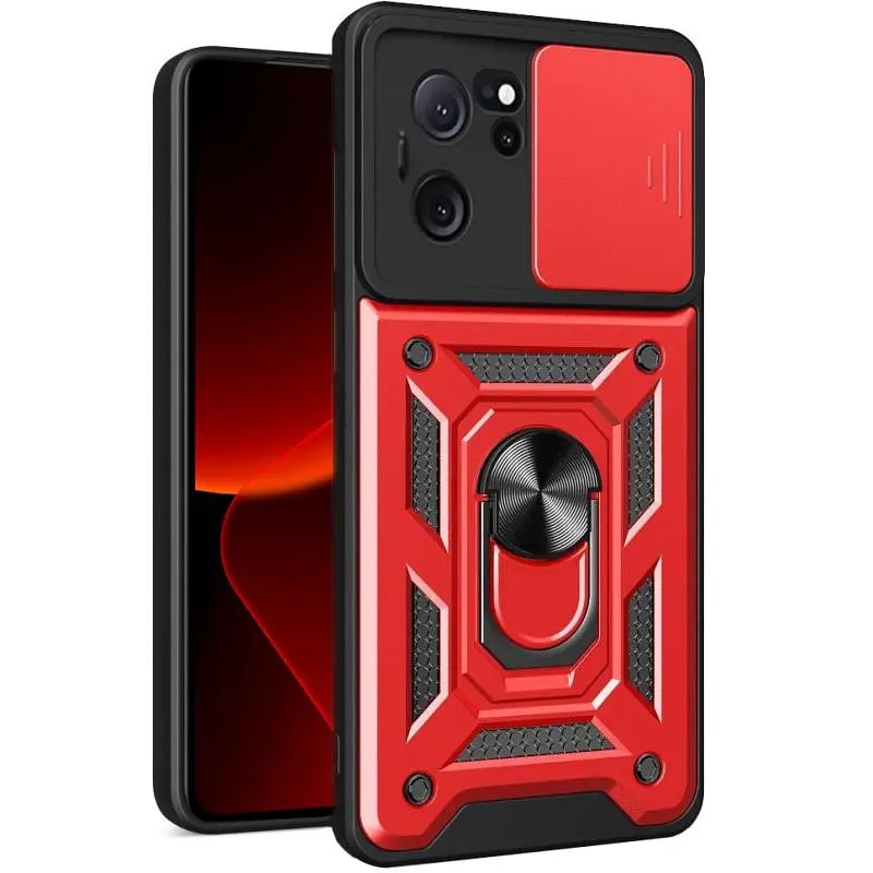 Чехол Ummi Camshield Serge Ring для Xiaomi 13T / 13T Pro Красный / Red - фото 2