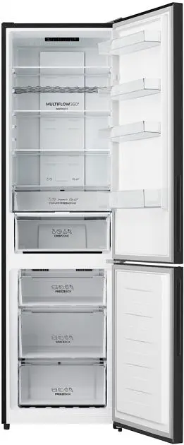 Холодильник Gorenje з нижн. мороз. камерою, 200х60х60см, 2 двері, 238 (98) л, А +, NF +, Зона св-ті, Зовн. Дисп, чорний - фото 3