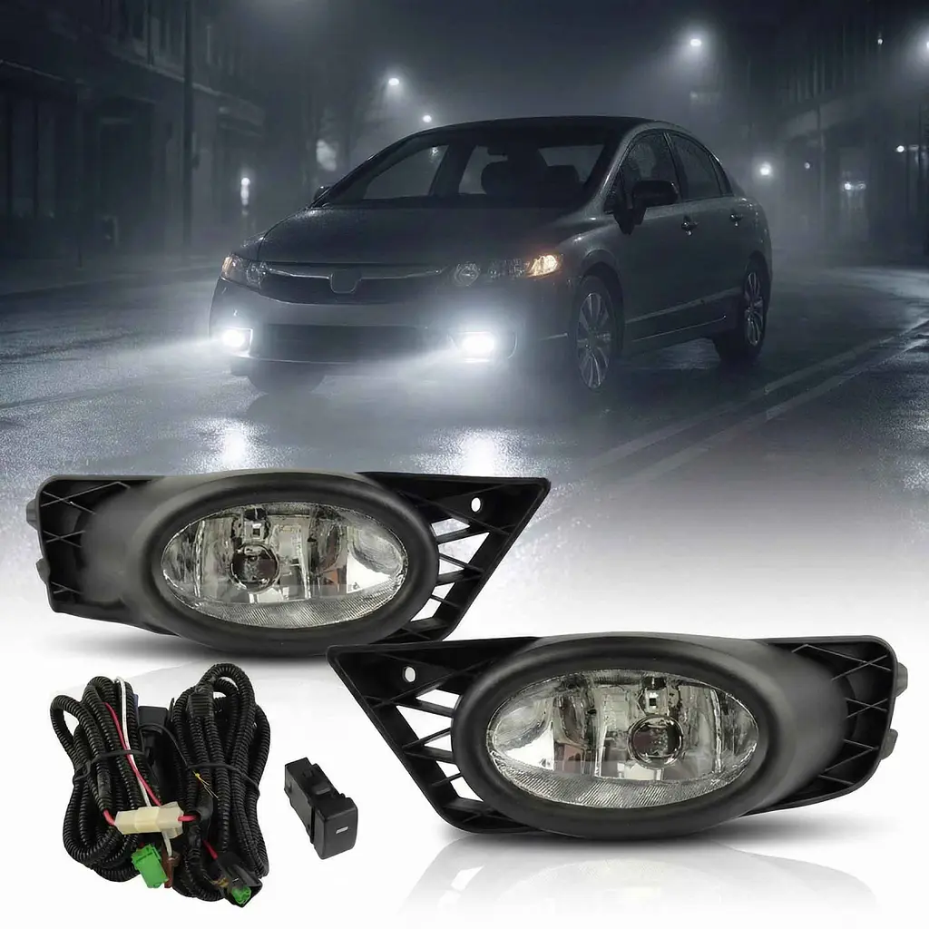LED Протитуманні фари Honda Civic 2006-2012 USA H11-12V 55W з проводкою Комплект (HD-348W) - фото 2