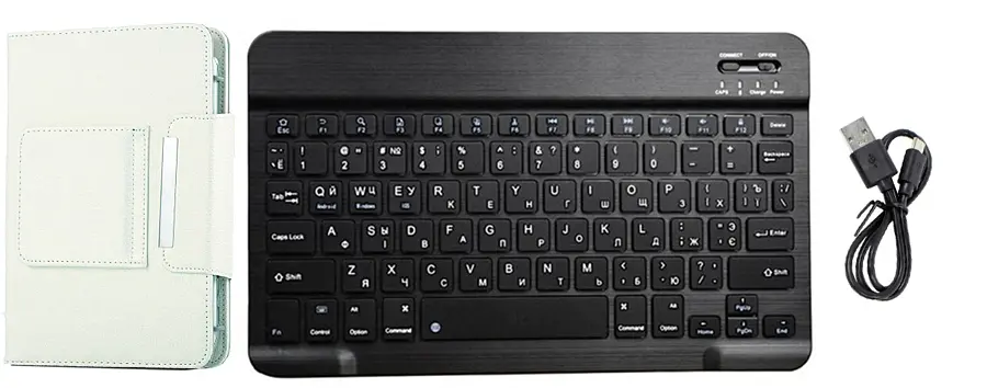 Чохол-підставка універсальна з Bluetooth клавіатурою для планшетів (9.5", 9.6", 9.7", 10", 10.1"), White - фото 5