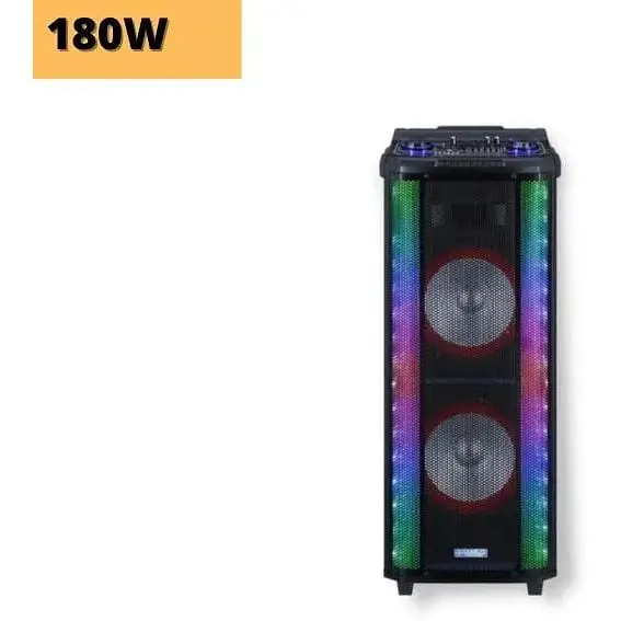 Аккумуляторная акустическая система XPRO HS-TD1070 колонка чемодан 180Вт USB SD FM радио Bluetooth 2 радиомикрофона ДУ (MER-15692) - фото 2