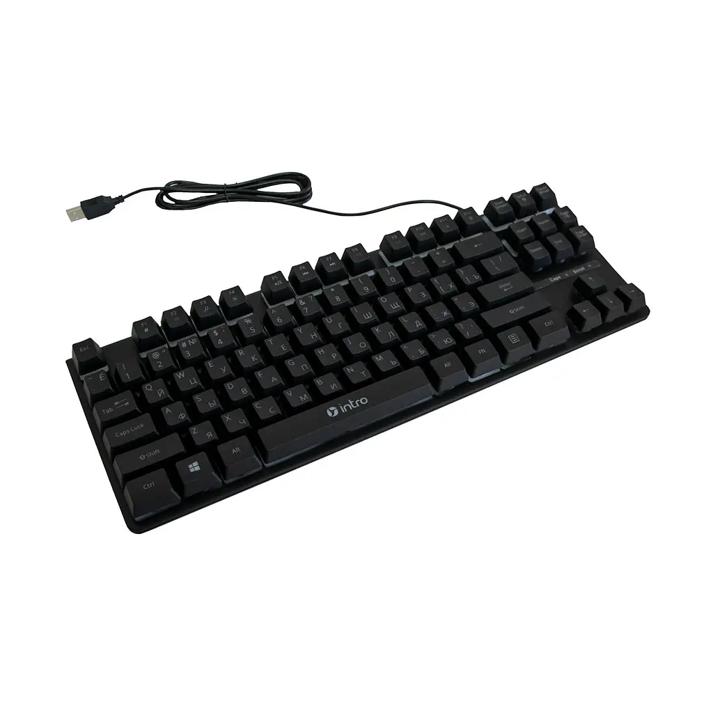 Клавиатура с подсветкой RGB черная мембранная игровая клавиатура для компьютера Keyboard Intro DX-750 - фото 6