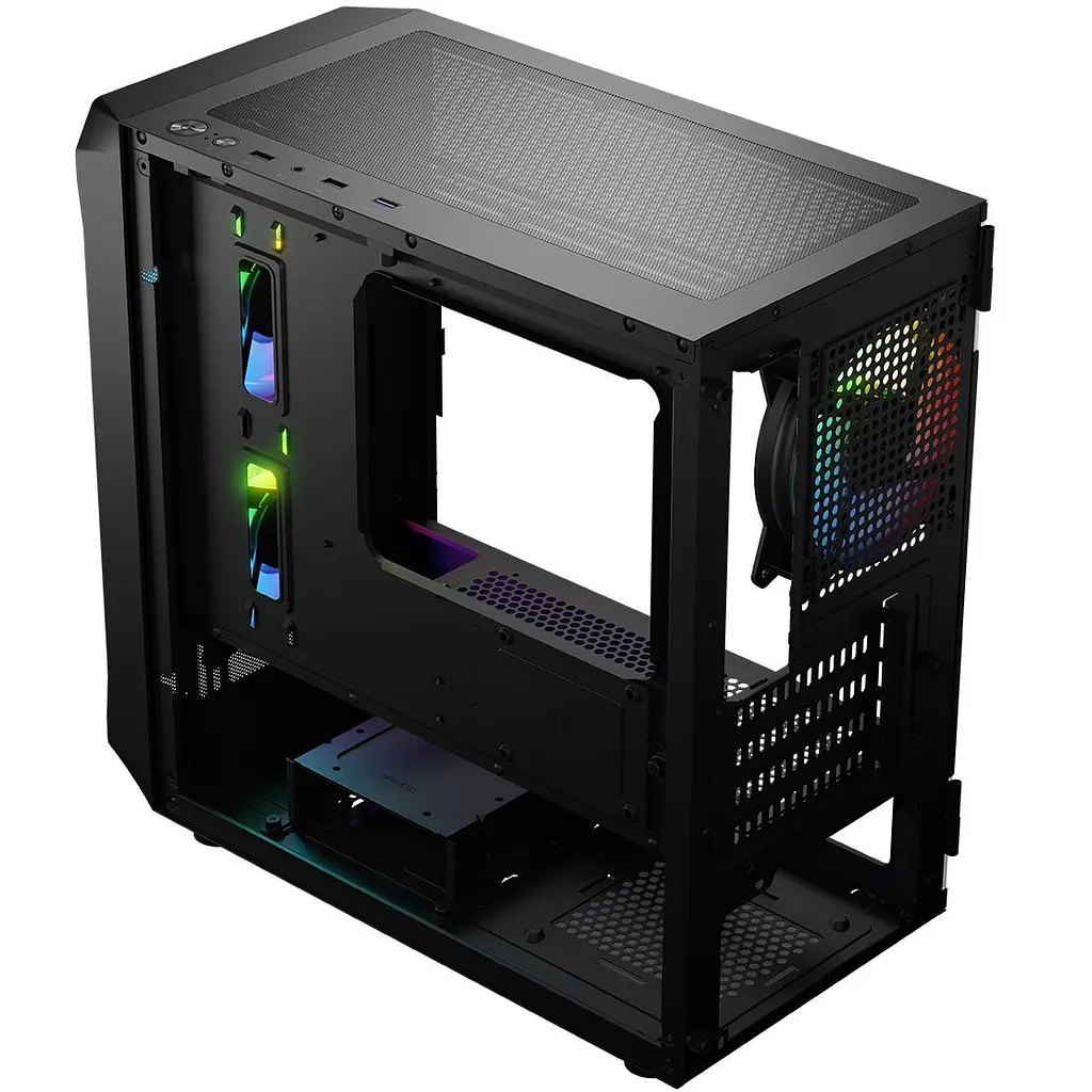 Корпус LogicConcept PORTOS MESH+GLASS ARGB fans 3x120 мм BLACK без БЖ mATX (AM-PORTOS-10-0000000-0002) - фото 3