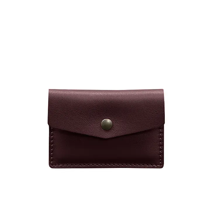 Кожаный кард-кейс 9.0 бордовый краст - фото 7