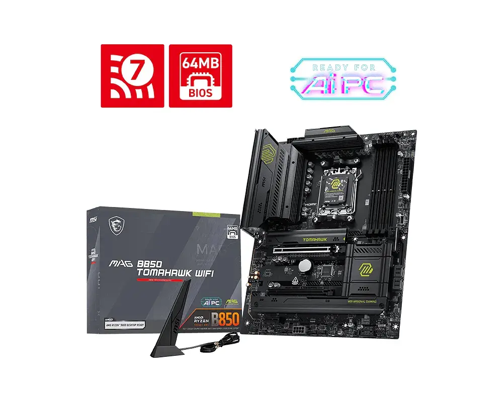 MSI Материнська плата MAG B850 TOMAHAWK WIFI sAM5 B850 4xDDR5 M.2 HDMI Wi-Fi BT ATX - фото 5