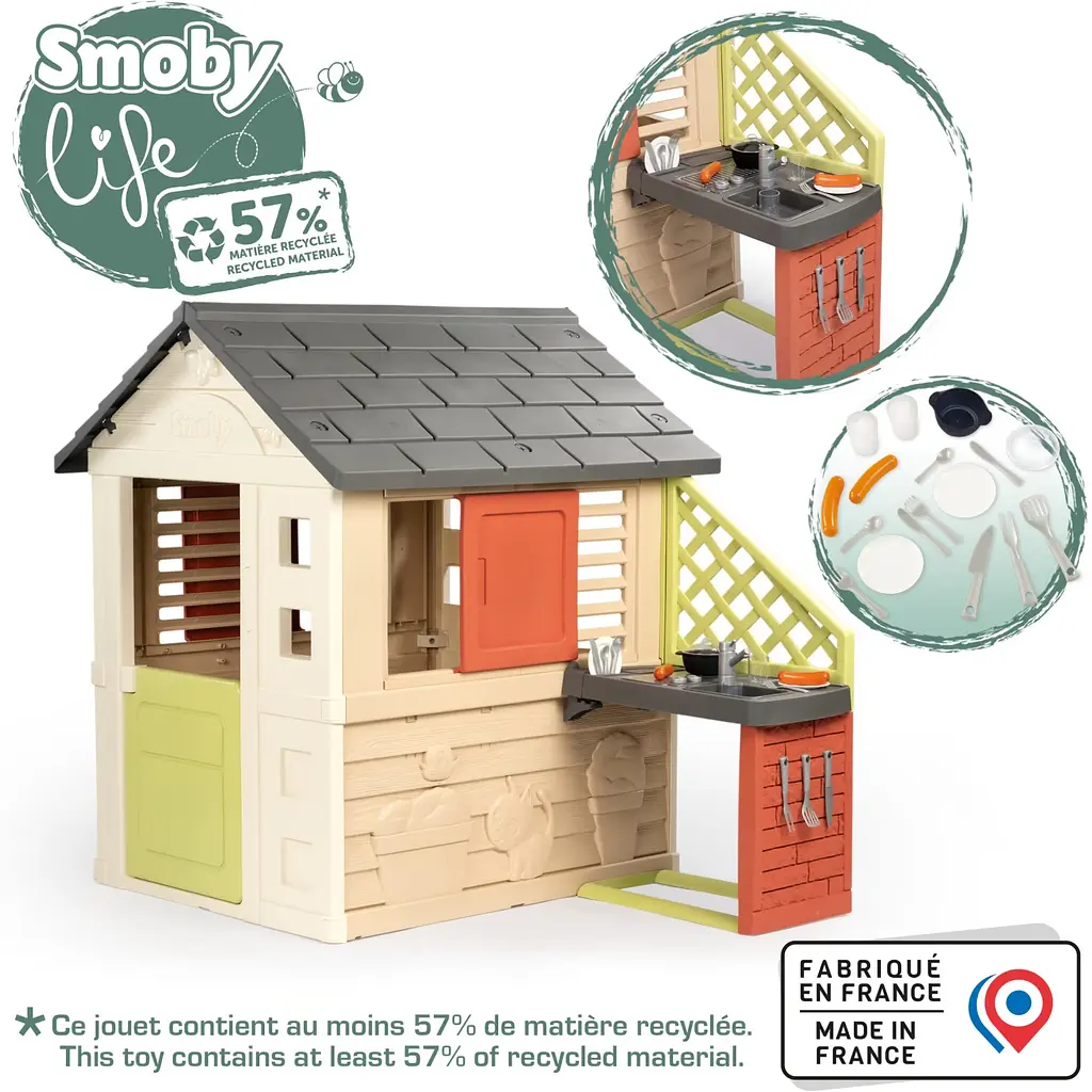 Будинок Smoby Life Сонячний з літньою кухнею 145х110х127 см (7600810739) - фото 4