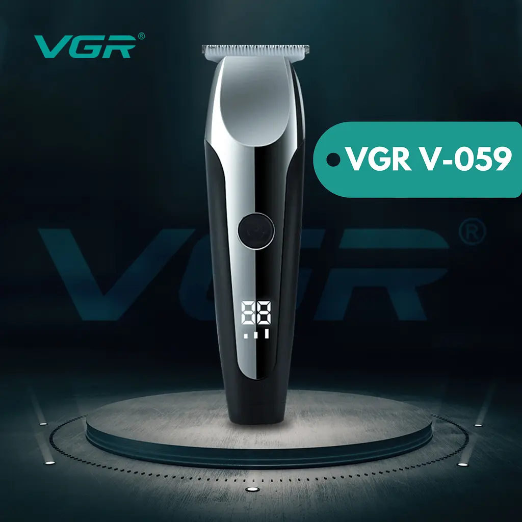 Машинка для стрижки волосся VGR V-059, Професійна бездротова машинка з LED-дисплеєм, тример, 6 насадок - фото 8