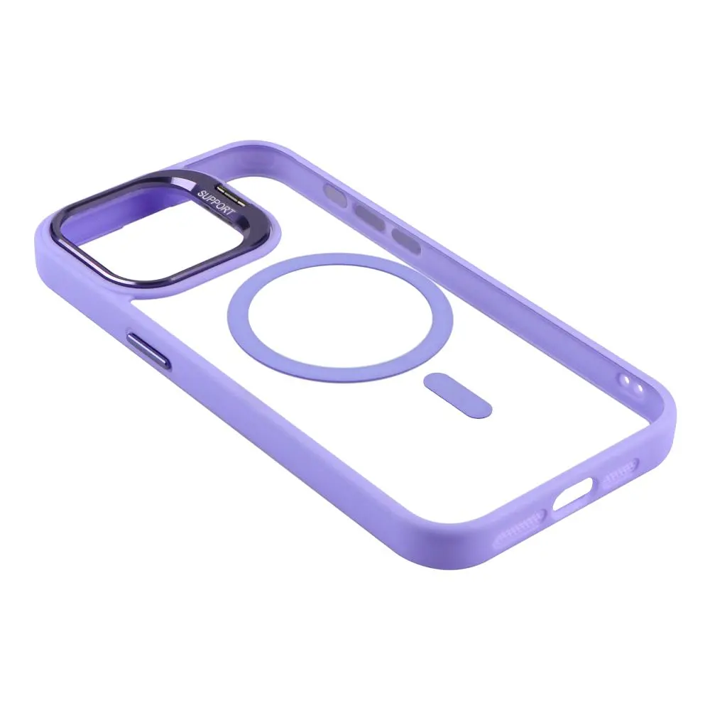 Чохол із підставкою MagSafe TPU PC Metal Stand Case Apple iPhone 15 Pro Max Purple - фото 3