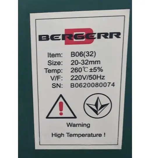 Паяльник для пластиковых труб Bergerr B06 800W кейс с насадками 20-32 мм 30412 - фото 6