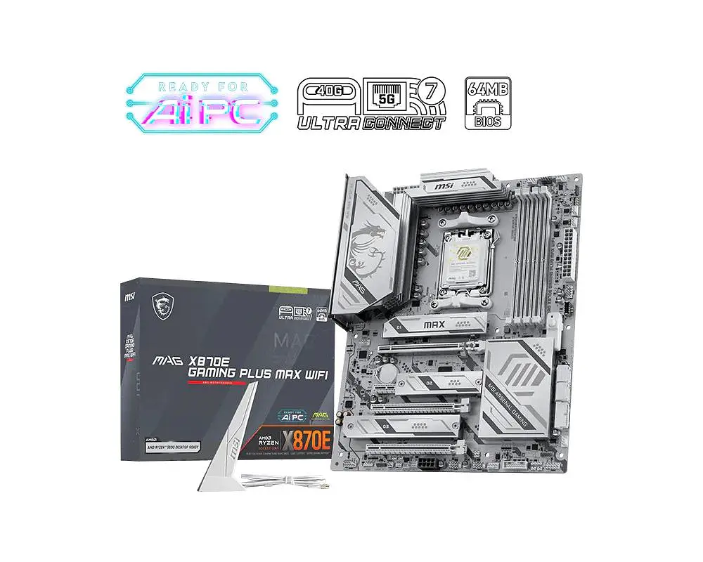 MSI Материнська плата MAG X870E GAMING PLUS MAX WIFI sAM5 X870E 4xDDR5 M.2 HDMI Wi-Fi BT ATX - фото 6