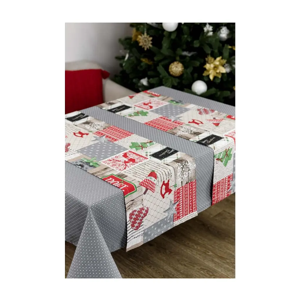Скатертина Прованс Merry Christmas сіра 220x132 см (4823093451575) - фото 3