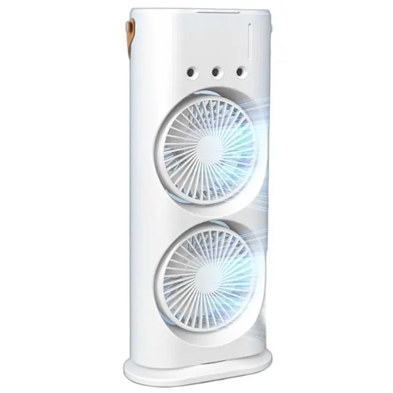Настільний вентилятор F12 Spray Dual-Fan 2in1 з водяним охолодженням 1800mAh White - фото 2