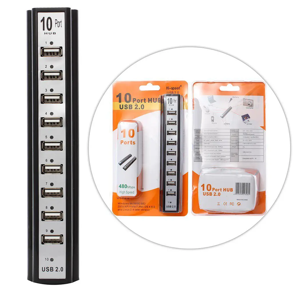 Хаб Usb 4You 10 портів активний (з живленням додатковим) - фото 2