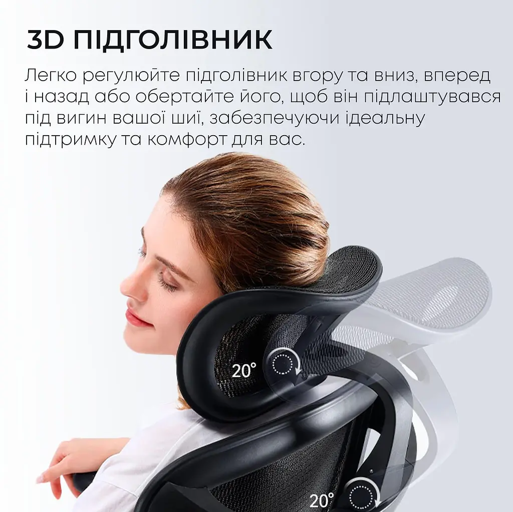 Офісне крісло Sihoo DORO C300L Mesh Black with footrest (DORO-C300L-A3-101-JT) - фото 10
