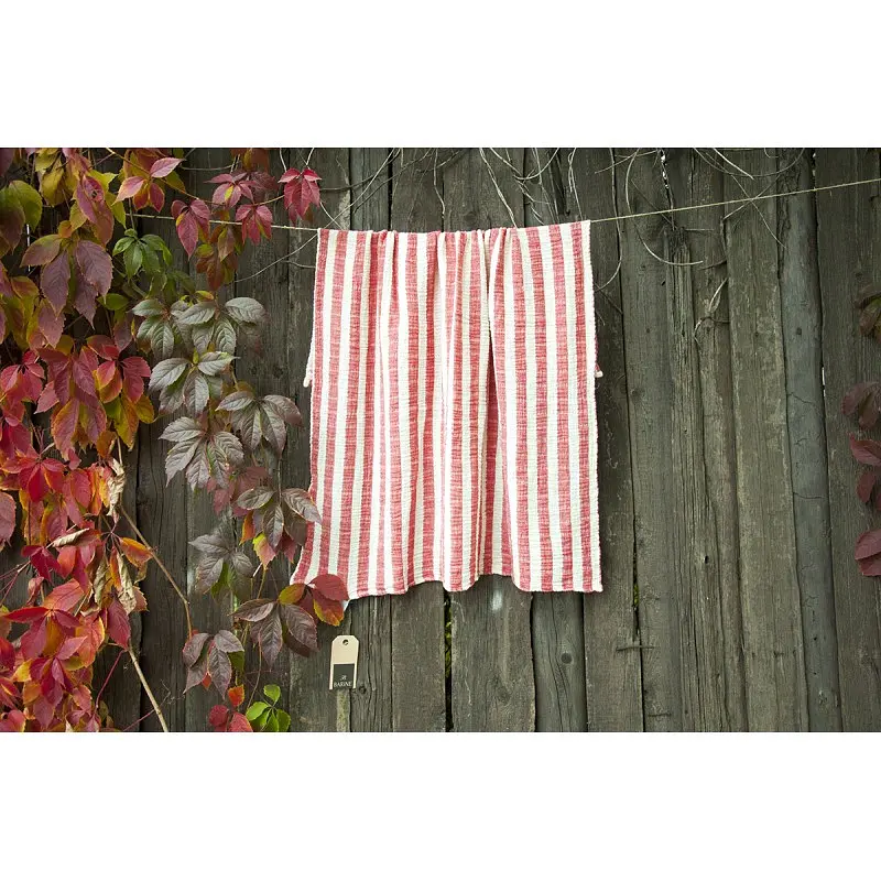 Плед-накидка Barine - Stripe Muslin kirmizi червоний 77*82 - фото 2