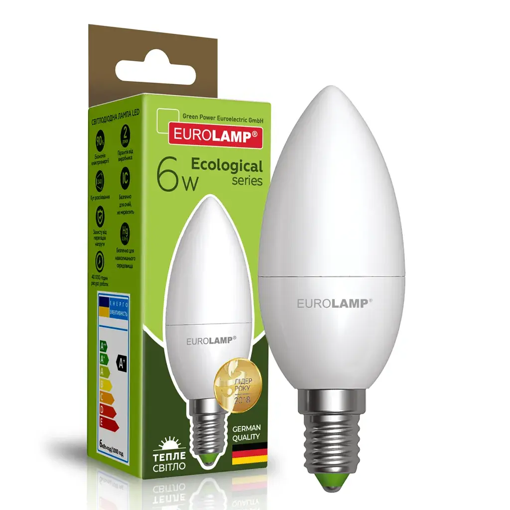 Лампочка Eurolamp LED CL 6W E14 3000K 220V (LED-CL-06143(P)) - фото 2