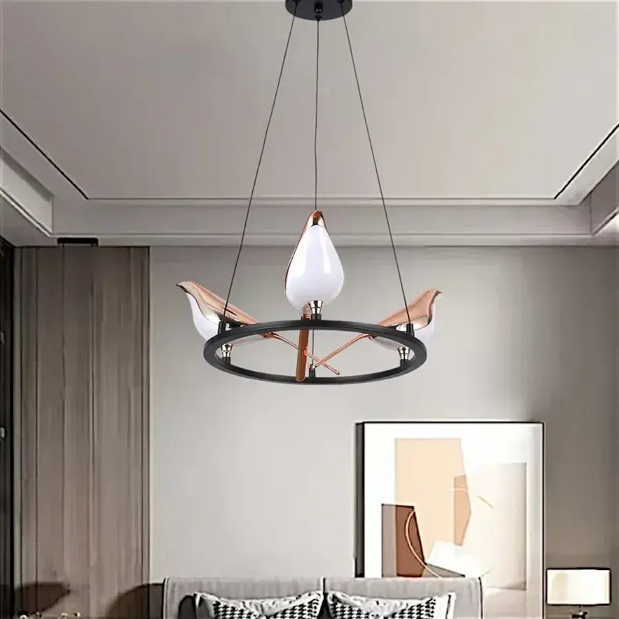 Люстра стельова LED Levistella 784V1004-3 BK+FGD, 16W, чорний з золотом, діаметр 600мм, сучасний стиль для дому - фото 2