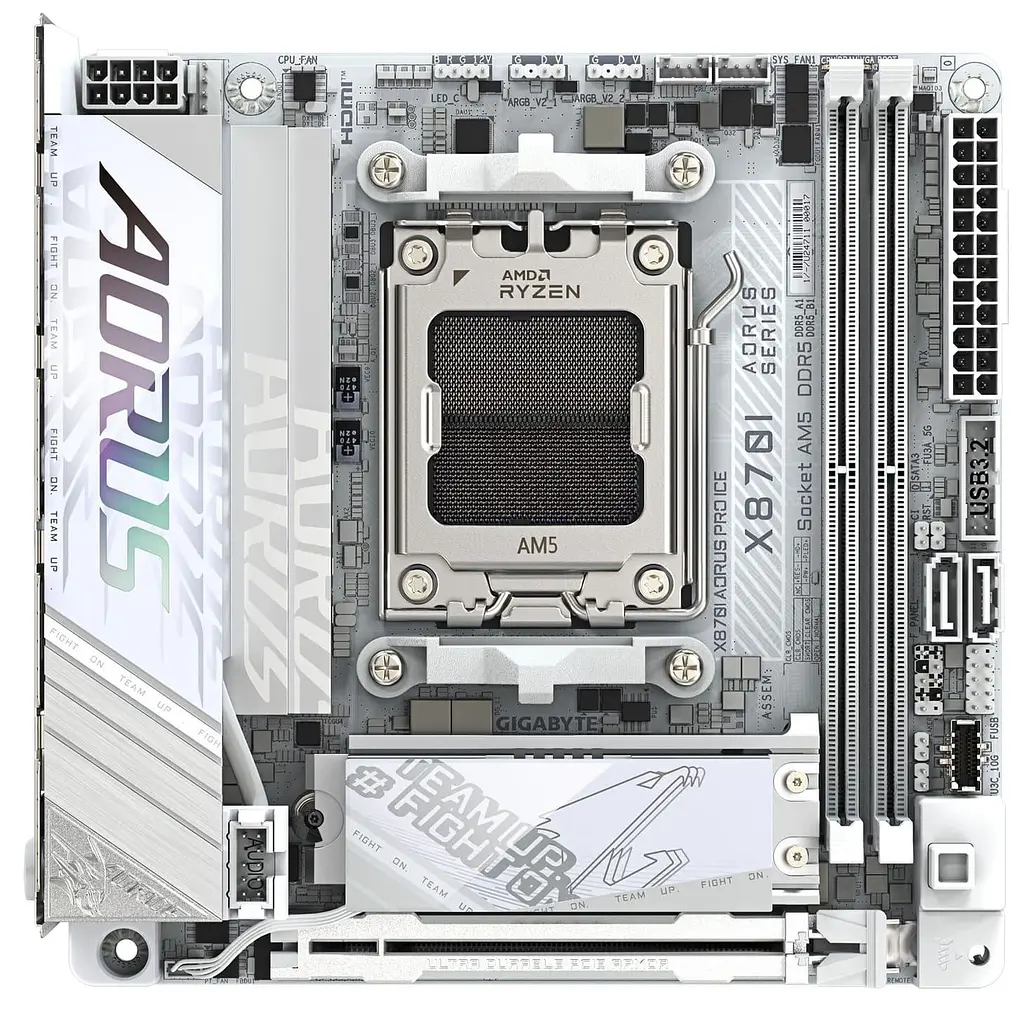 Материнська плата GIGABYTE X870I AORUS PRO ICE (X870I AORUS PRO ICE) (Socket AM5, AMD X870, Mini-ITX) Б/в