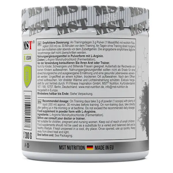 Аргінін Arginine HCL 300 грам MST Nutrition vit0006571 - фото 3