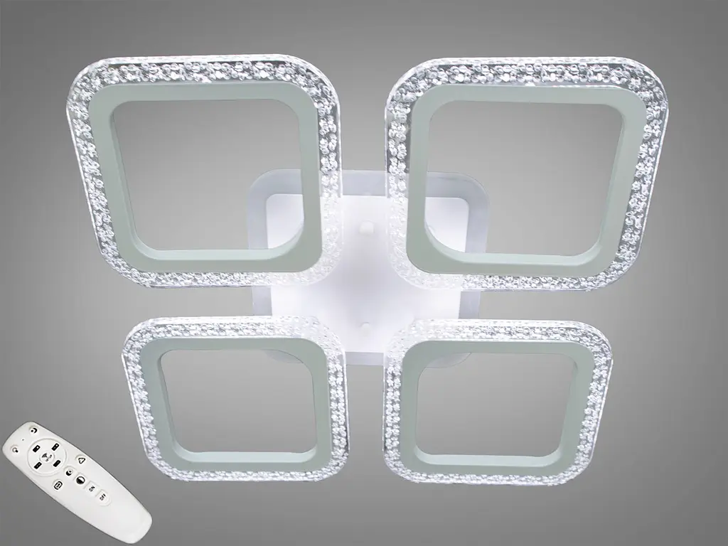 Стельова LED-люстра Diasha AS8170/4WH, квадрати, 55 W, пульт ДК - фото 2