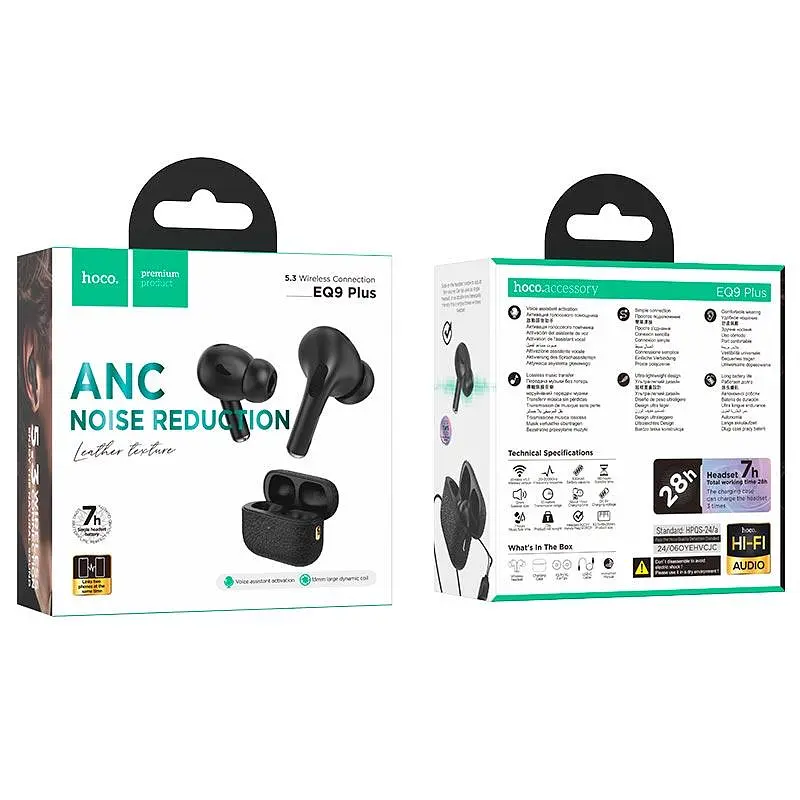 Наушники беспроводные Hoco EQ9 Plus Duke true wireless ANC Noise Reduction черные - фото 5