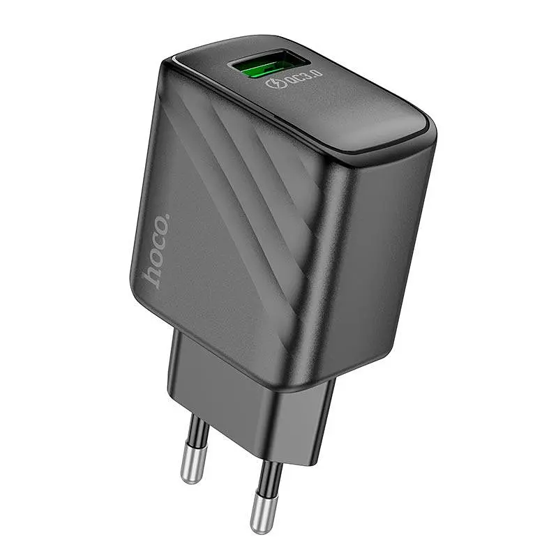 Адаптер мережевий HOCO rich single Port charger CS21A 1USB, 18W/3A, QC