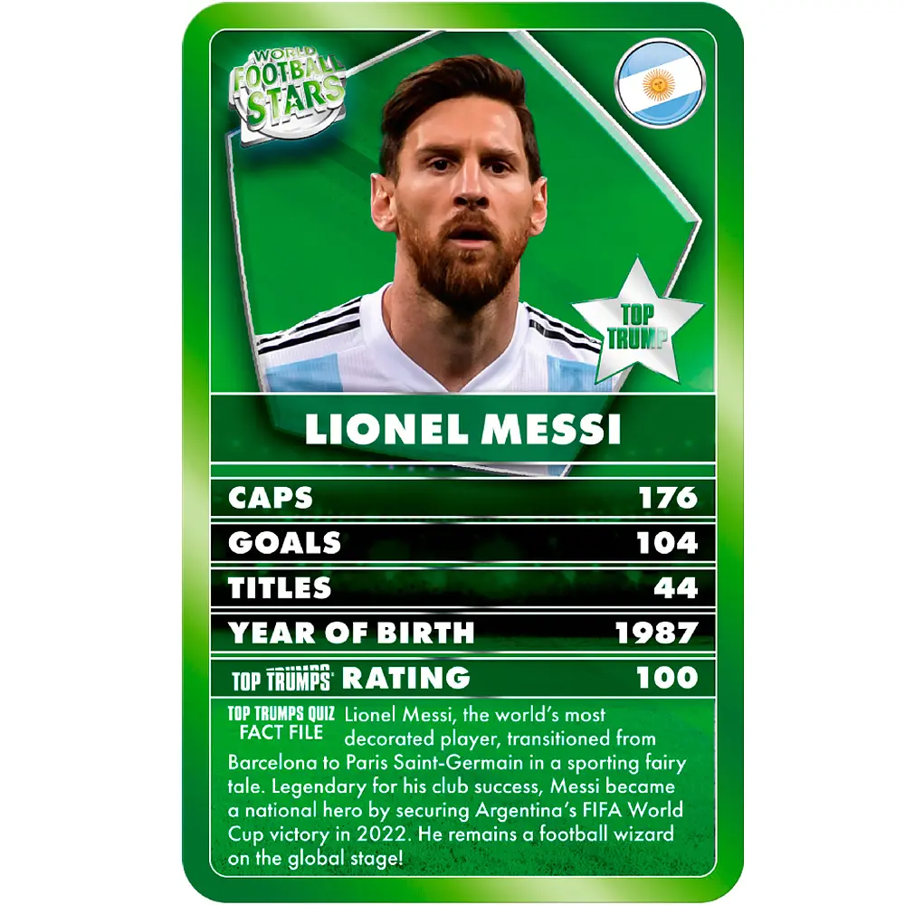 Настольная игра Winning Moves World Football Stars Top Trumps UK зеленый - фото 4