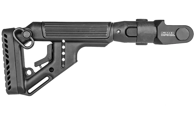 Приклад складной Fab Defense для АКМС складной вниз регулируемая щека черный - фото 3
