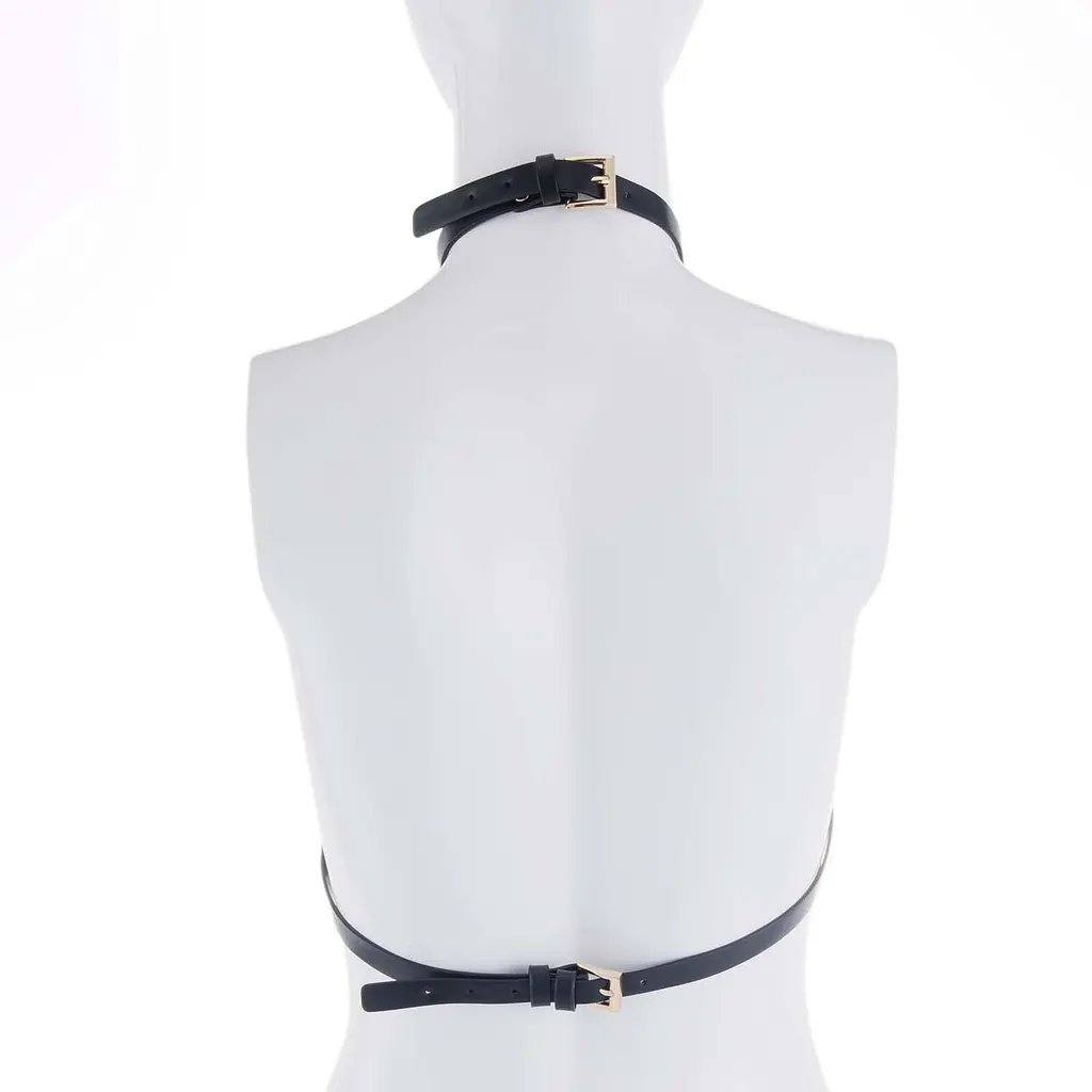 Портупея на грудь LOCKINK SEVANDA Queen Chest Harness with Removable Bra, чорна, зі знімними пестис - фото 3
