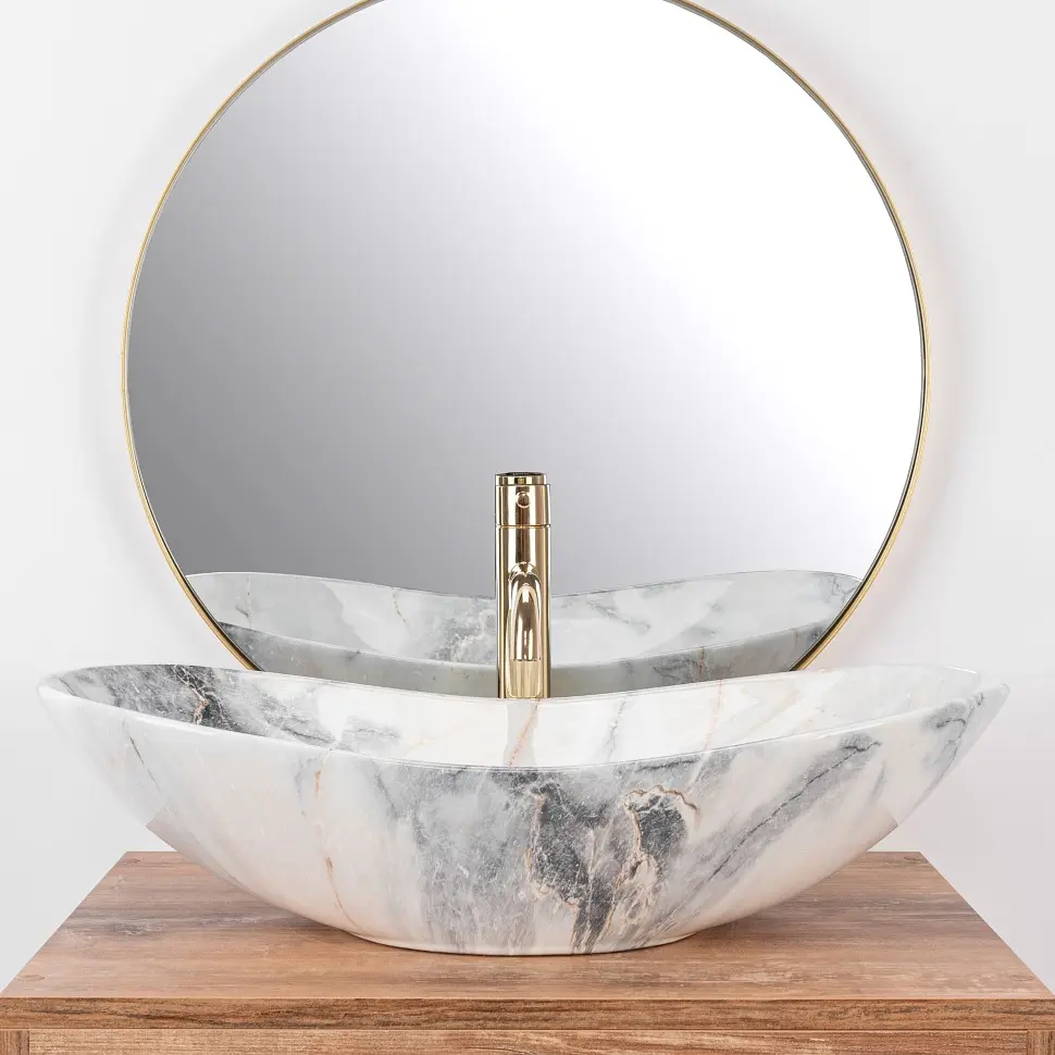 Умивальник Rea Royal 36x62,5 granit shiny (REA-U8596) - фото 3