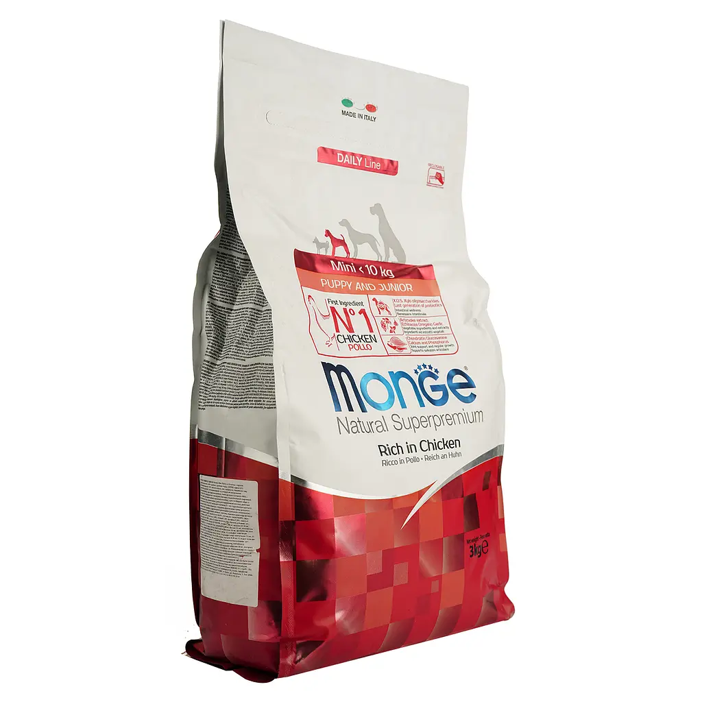 Сухой корм для щенков Monge Dog Mini Puppy&Junior, курица с рисом, 3 кг - фото 3