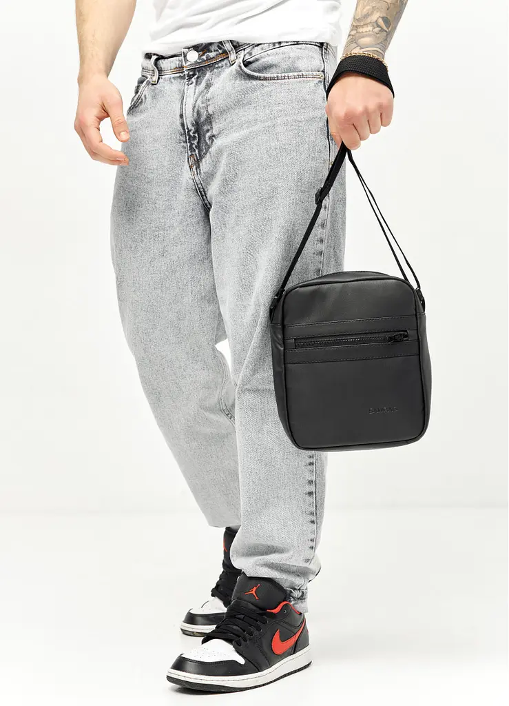 Чоловіча сумка месенджер Sambag Makros чорна 23 × 19 × 7 см (70278001m) - фото 4
