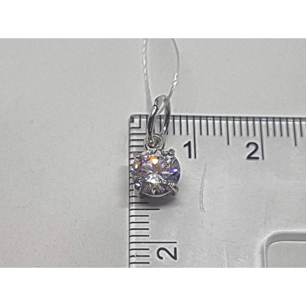 Срібна підвіска Premium з фіанітом. 3067 - фото 3