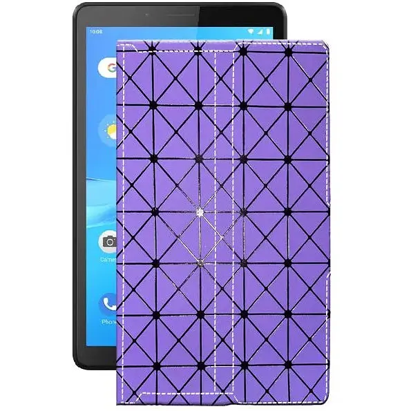 Чехол StatusCASE из экокожи для планшета Lenovo Tab M7 Фиолетовый ромб - фото 1