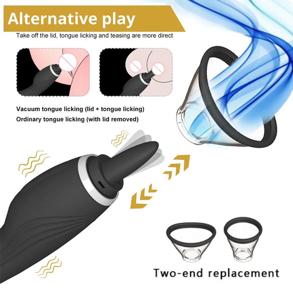 Вібратор Erospace Sweet Play Clitoral Licking Tongue And Vibrator 2in1 A6 - фото 6