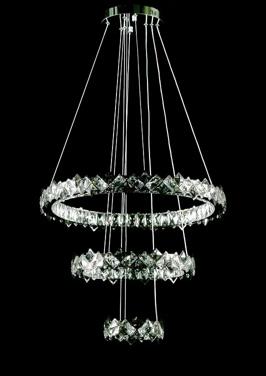 Світлодіодна люстра Splendid Ray L40802/60+40+20/3 LED з кришталем, хром, 100 Вт, з пультом і димером - фото 3