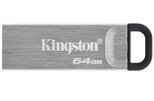 Флеш накопичувач USB 64Gb Kingston DataTraveler Kyson, сріблястий, USB 3.2 Gen 1, до 200/60 МБ/с (DTKN/64GB)