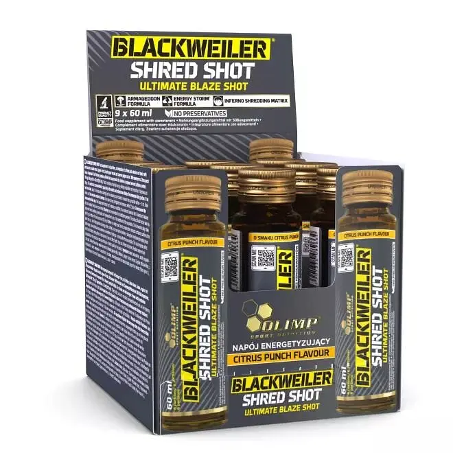Передтренувальний комплекс Olimp Sport Nutrition BlackWeiler Shred Shot, 9*60 мл - Цитрусовий пунш