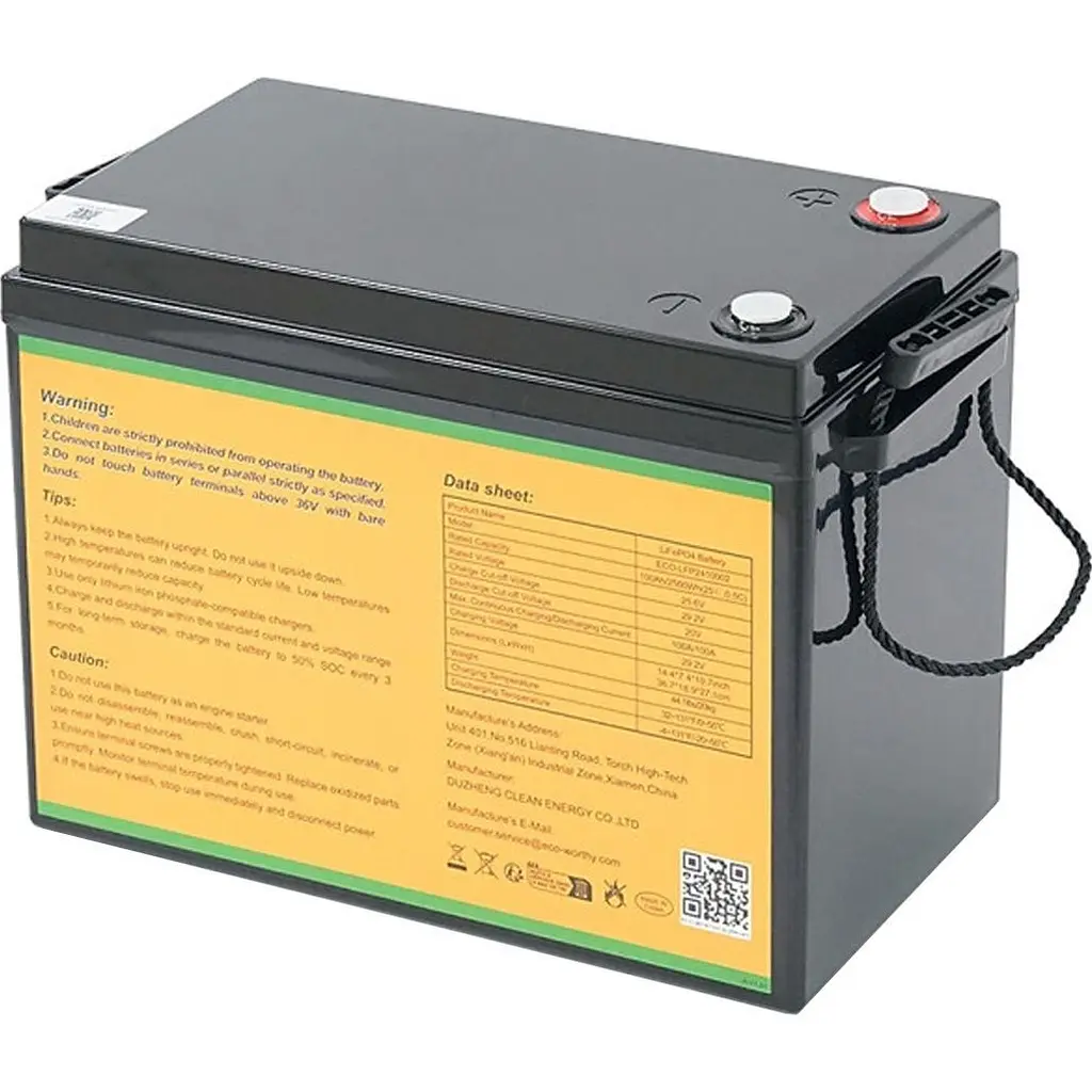 Акумулятор Eco-Worthy LiFePO4 24V (25.6V/100Ah/2560Wh) (Eco-Worthy-251002) [164644] - фото 3