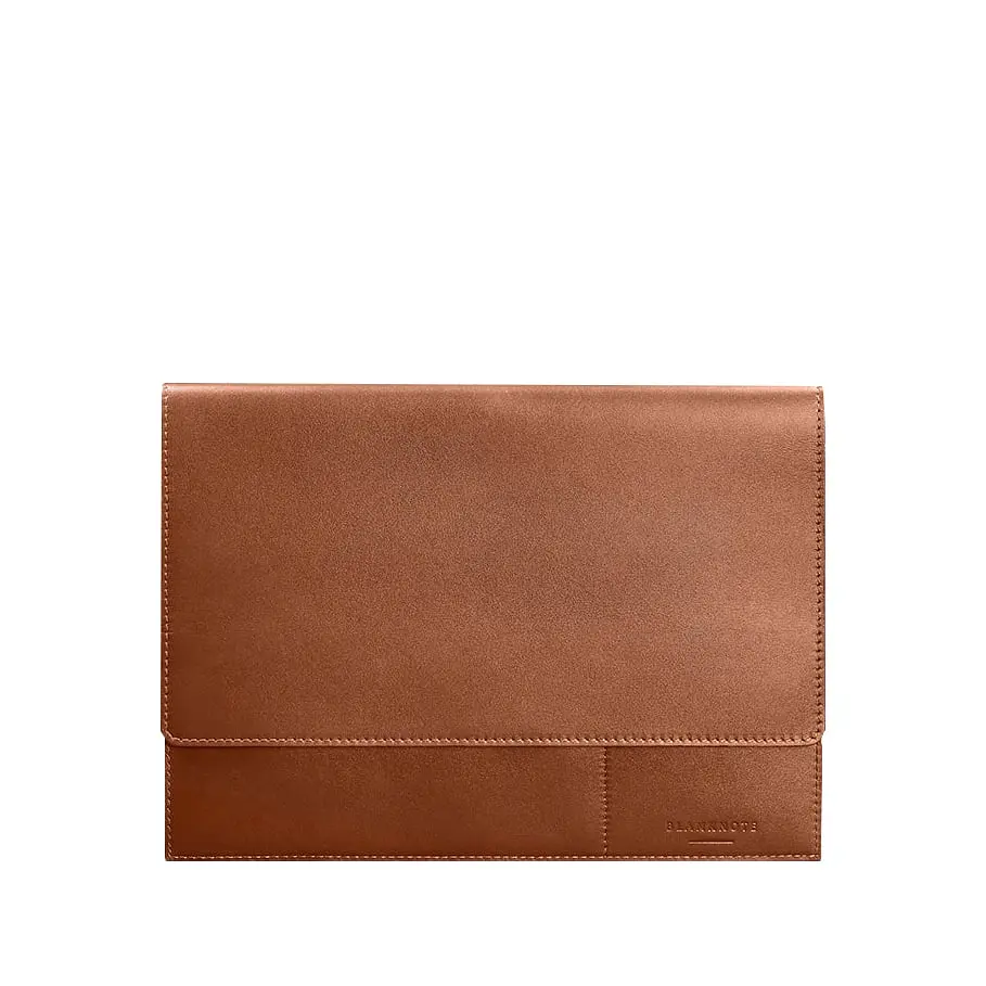 Кожаная папка для документов А4 (на магнитах) светло-коричневая - фото 6