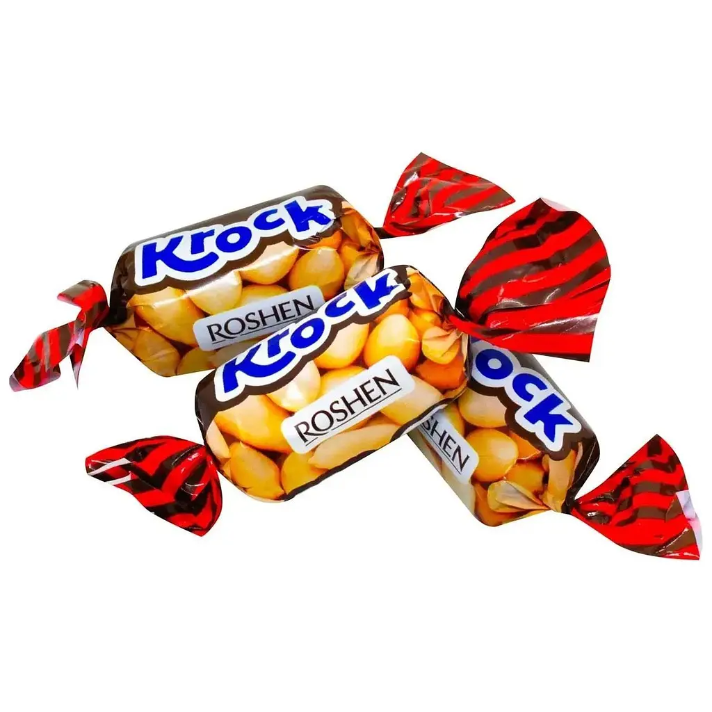 Цукерки Roshen Krock з арахісово-карамельною пастою 1 кг - фото 2