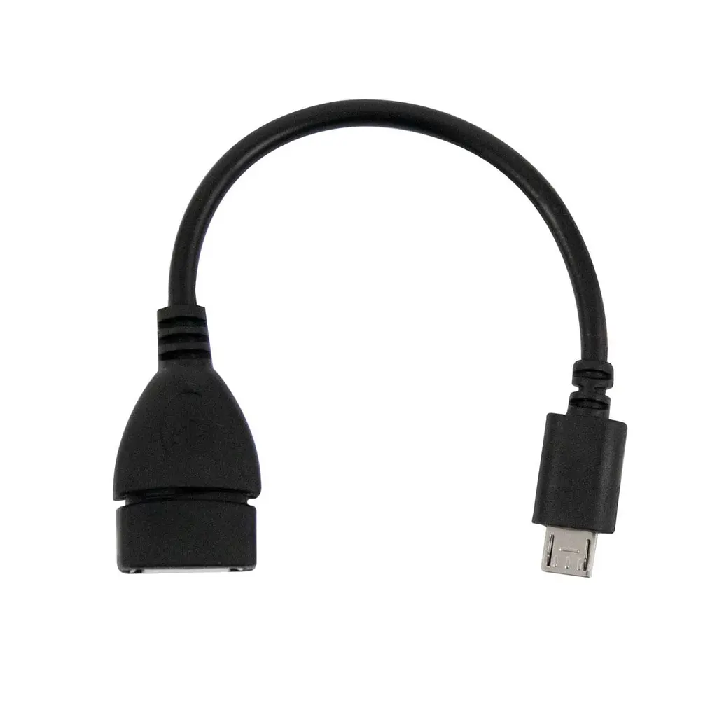 Кабель OTG черный переходник OTG USB Micro USB 10см OTG переходник с Микро ЮСБ на ЮСБ - фото 4