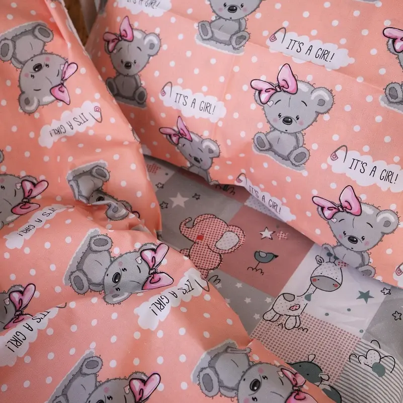 Комплект постельного белья MirSon Бязь Kids Time 20-0028 Little girl Teddy 143x210 см (2200009637957) - фото 4