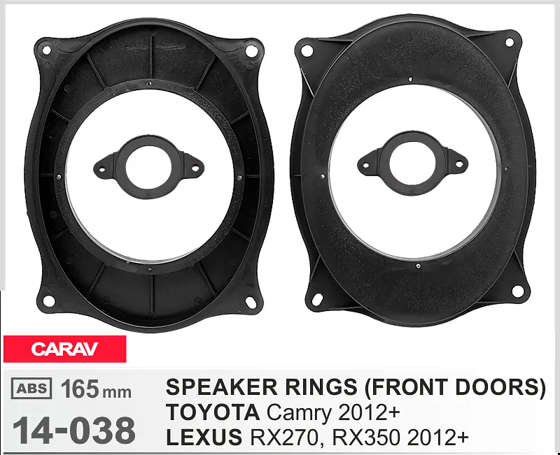 Проставки під динаміки 165 мм / 6.5" Carav 14-038 для автомобілів Toyota Camry, Lexus RX - фото 5
