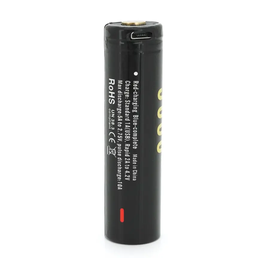 Акумулятор 18650 Li-Ion Soshine USB-3.7-36000 microUSB 4.5A 3600mAh - фото 2