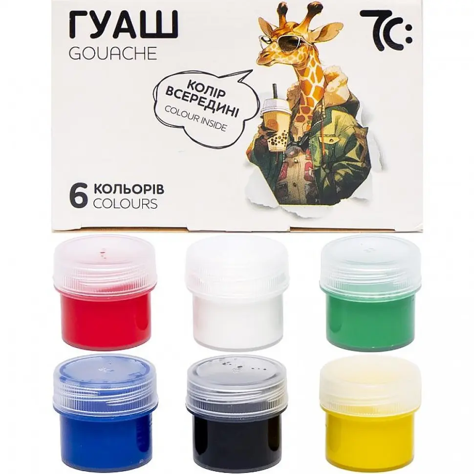 Дитячі гуашеві фарби 7C20602, 6 кольорів по 16 мл - фото 3