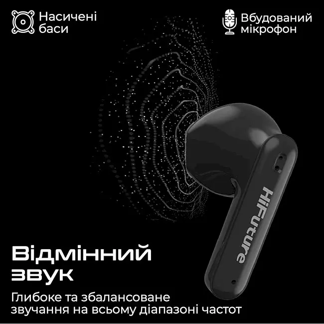 Навушники HiFuture ColorBuds2 Black - фото 3