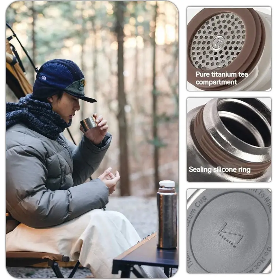 Термос титановий з чохлом Naturehike CNK230CF012 600 ml - фото 2