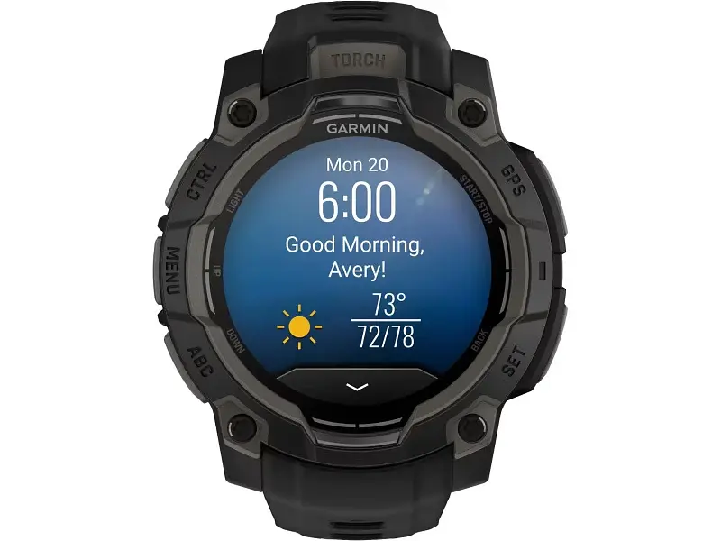 Смарт-годинник Garmin Instinct 3 45mm AMOLED Black with Black Band (010-02936-00) - фото 2